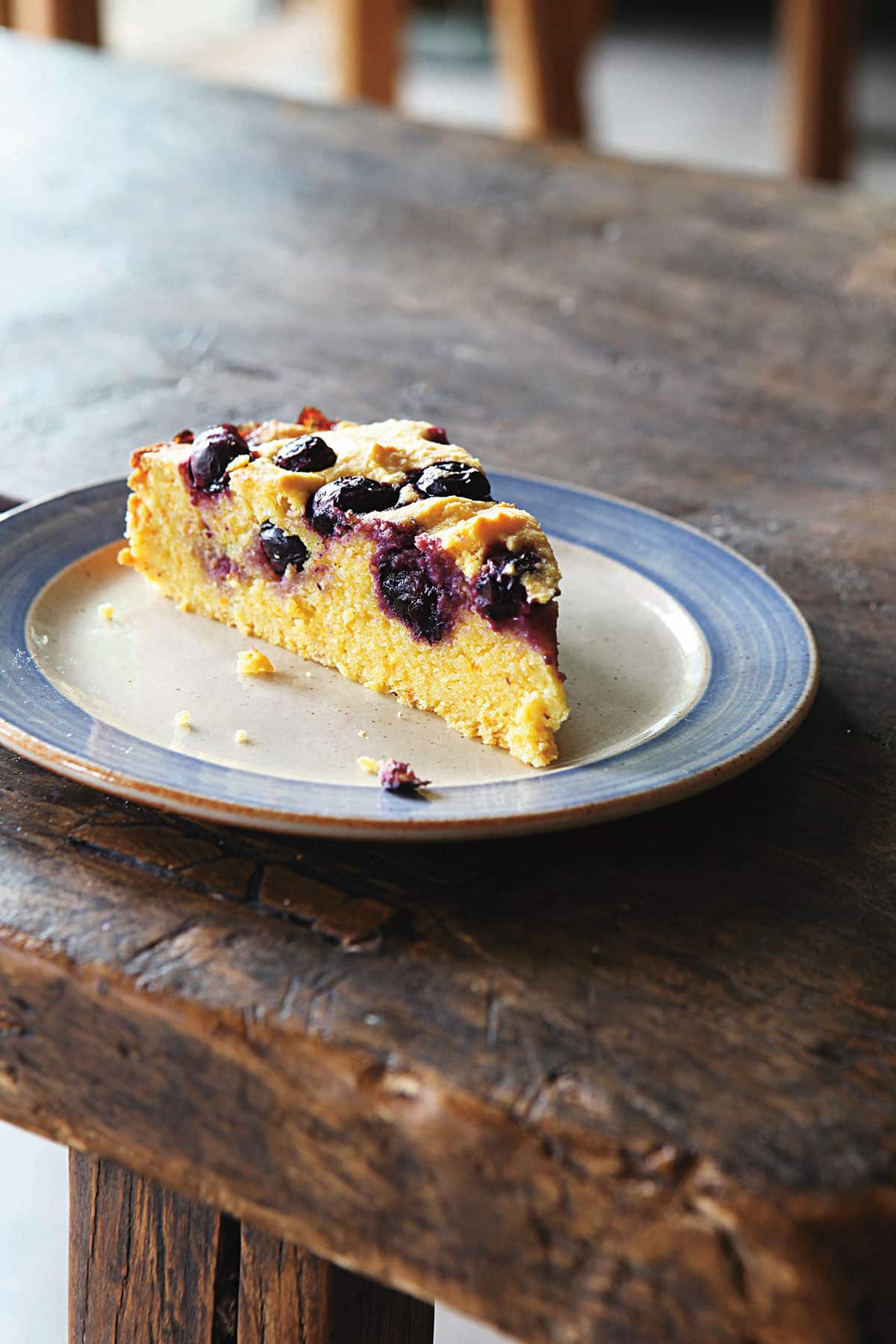 St Clements polenta cake with blueberries