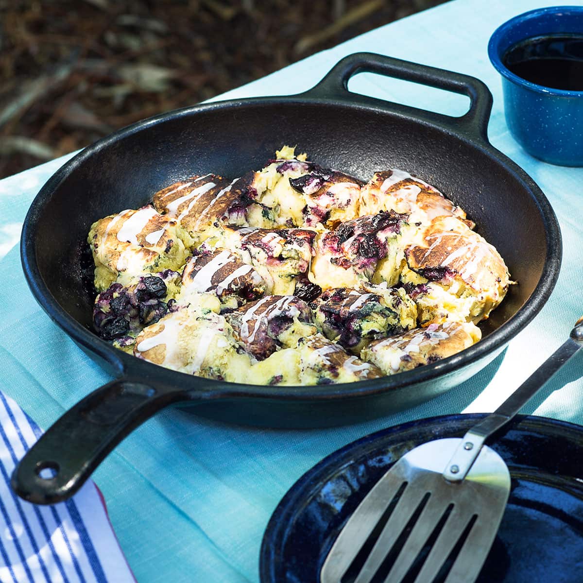 Blueberry skillet scones