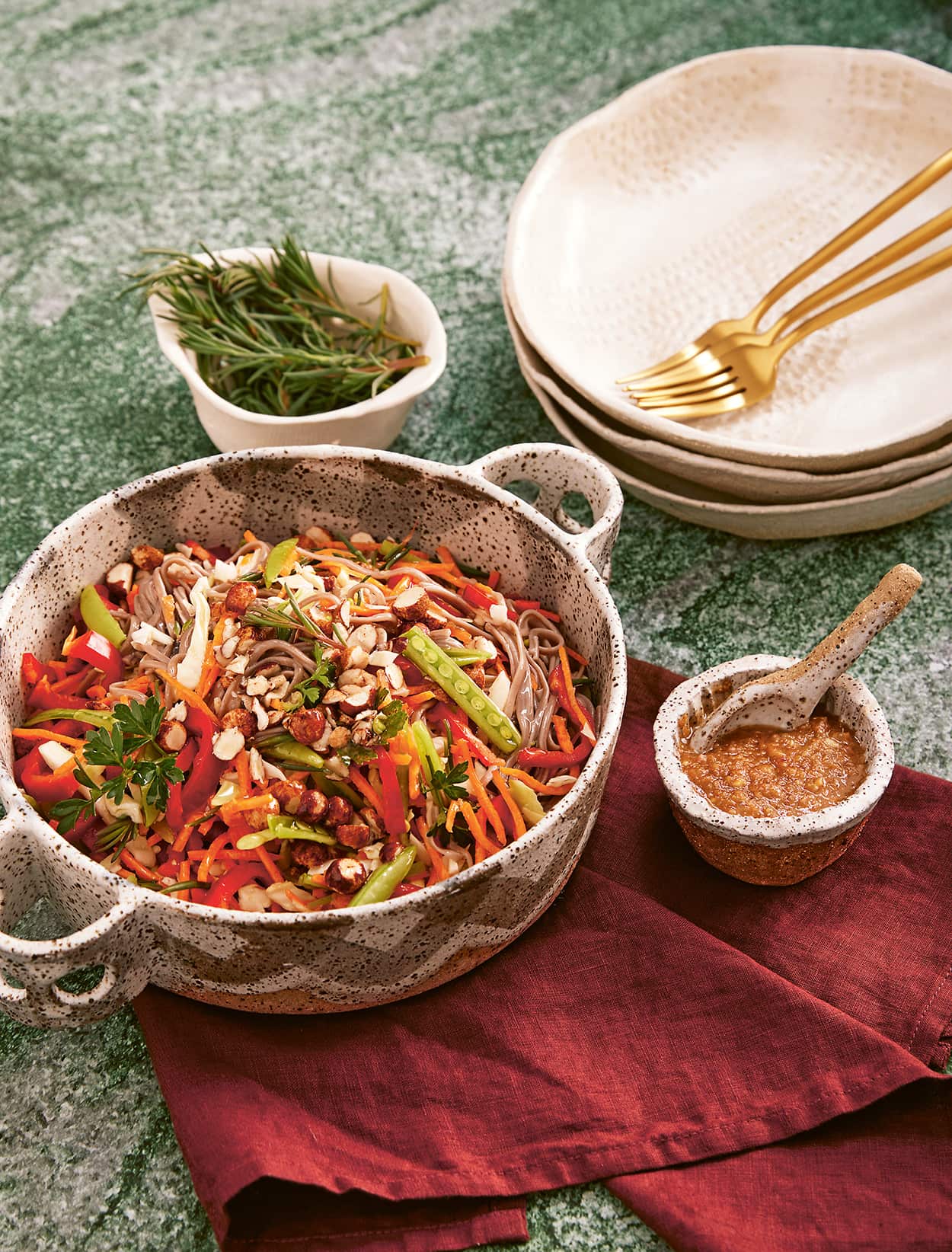Boonjie tamarind and macadamia noodle salad 