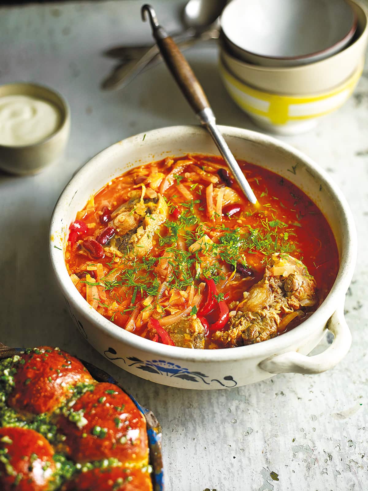 Ukrainian beetroot broth (borshch)