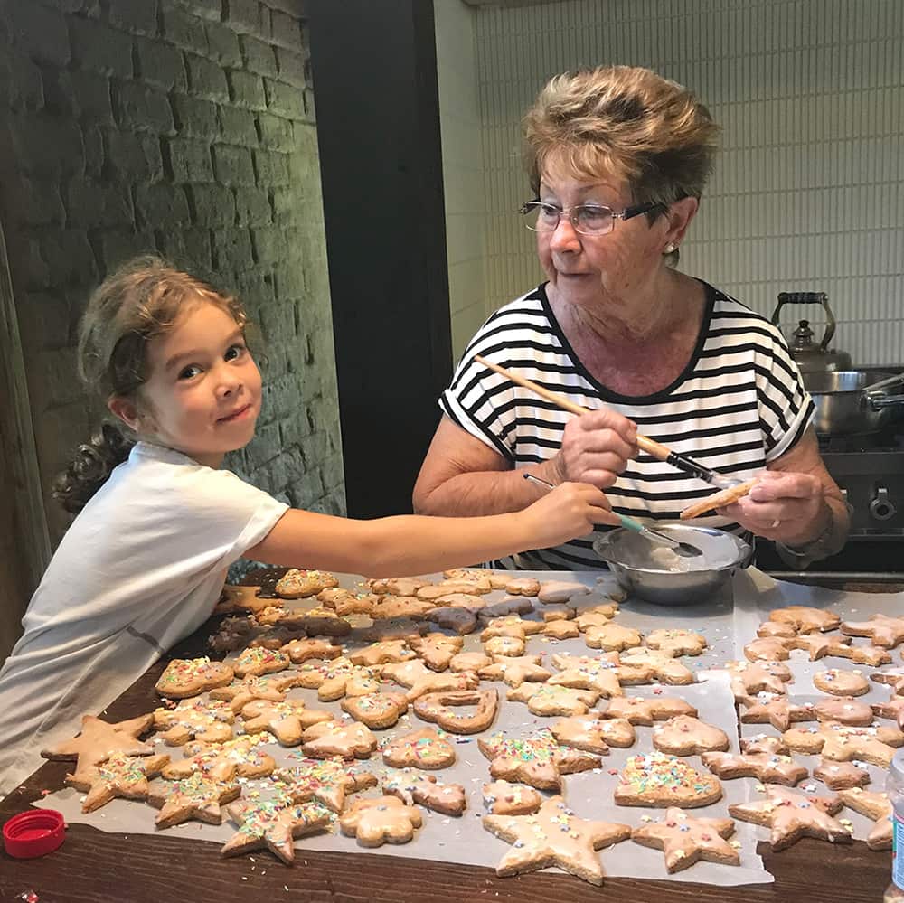 Brigitte Hafner's mum Madeleine with her granddaughter