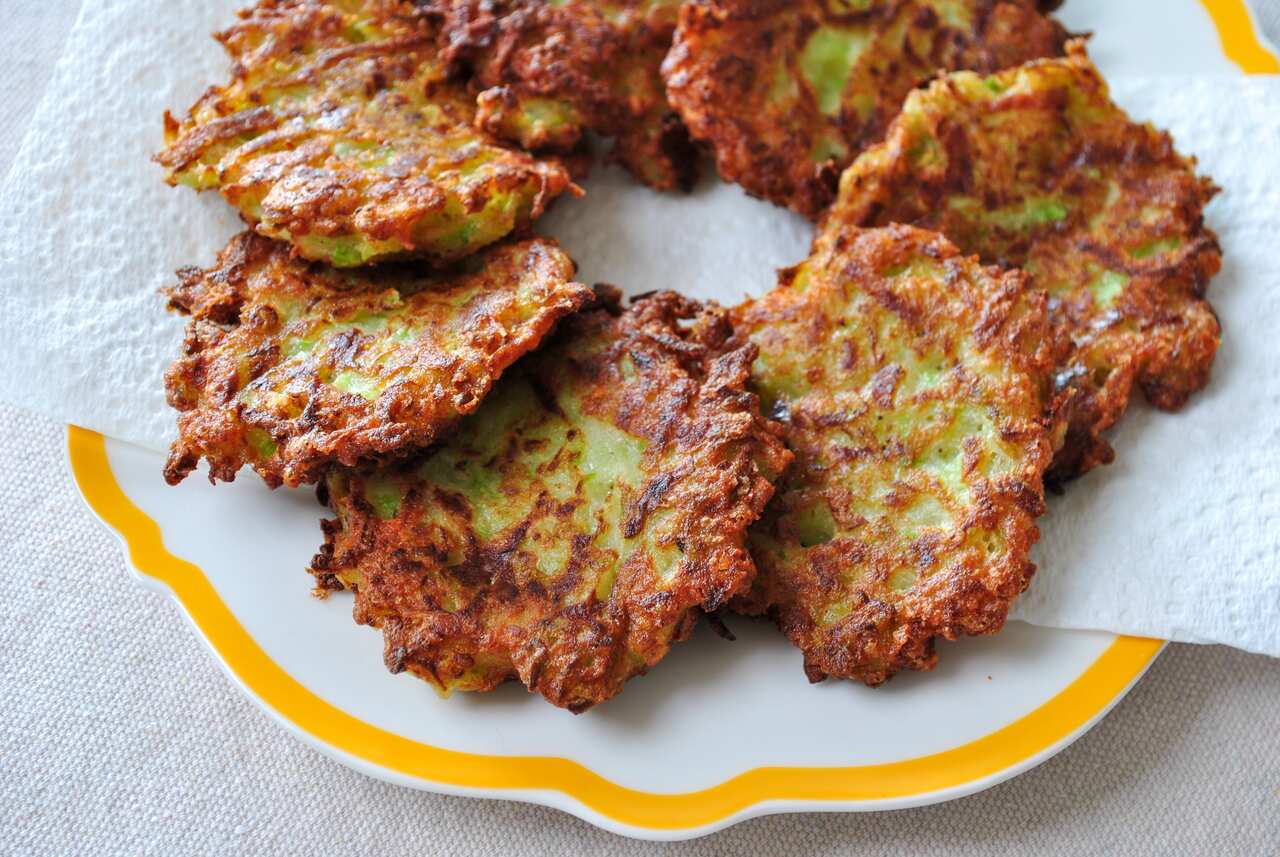 Broccoli stem fritters