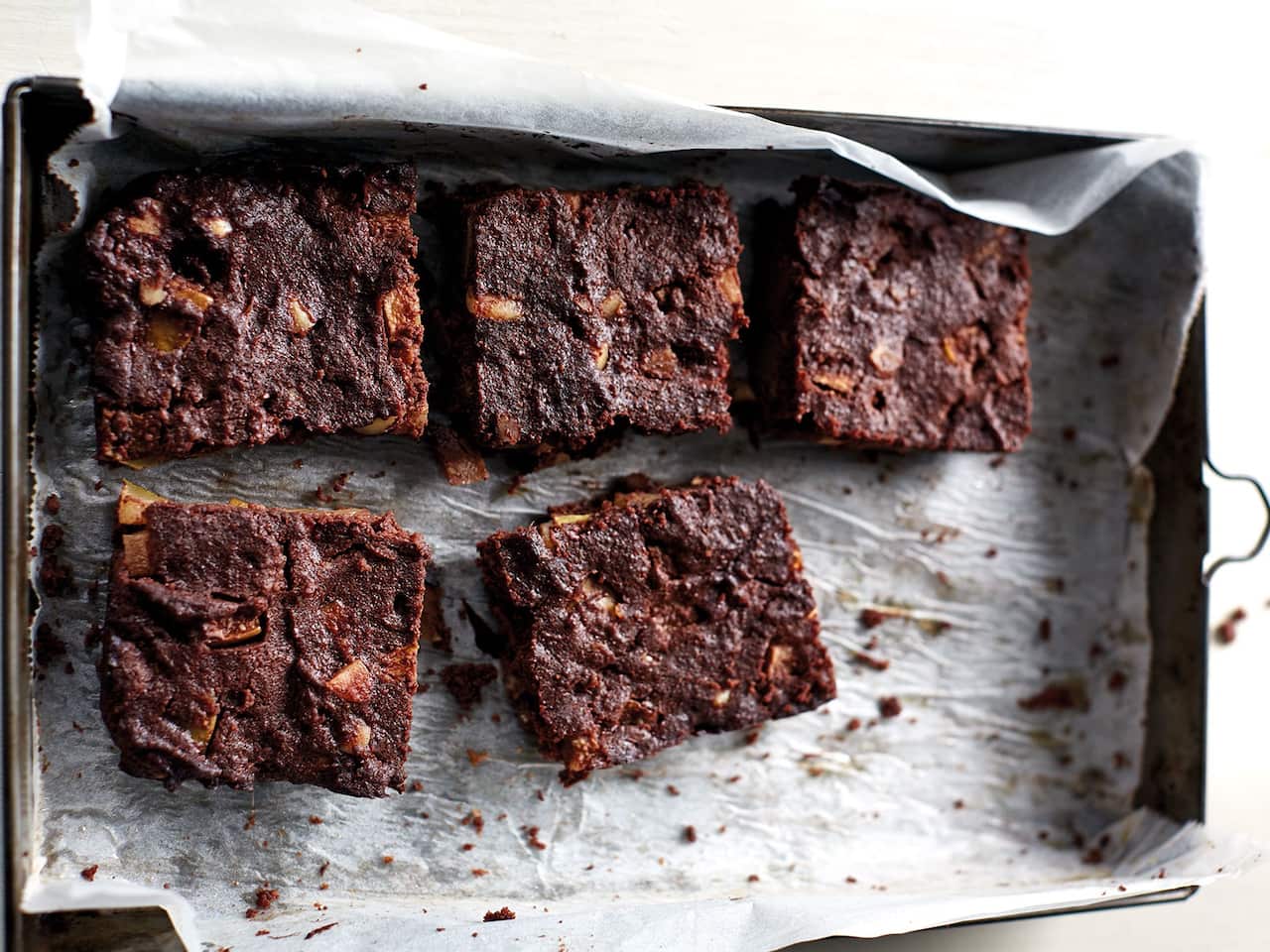 Pear and brazil nut chocolate brownies