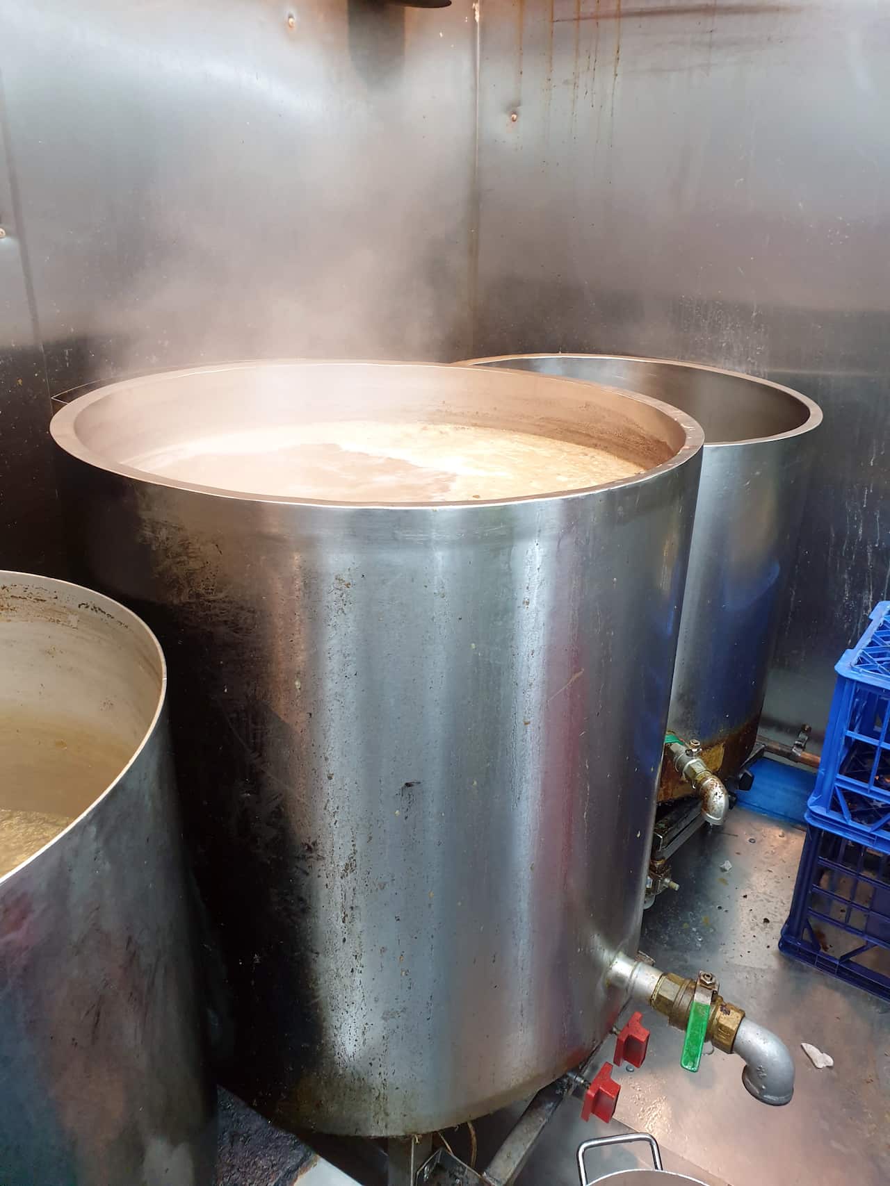 Pot of bone broth for bun bo Hue