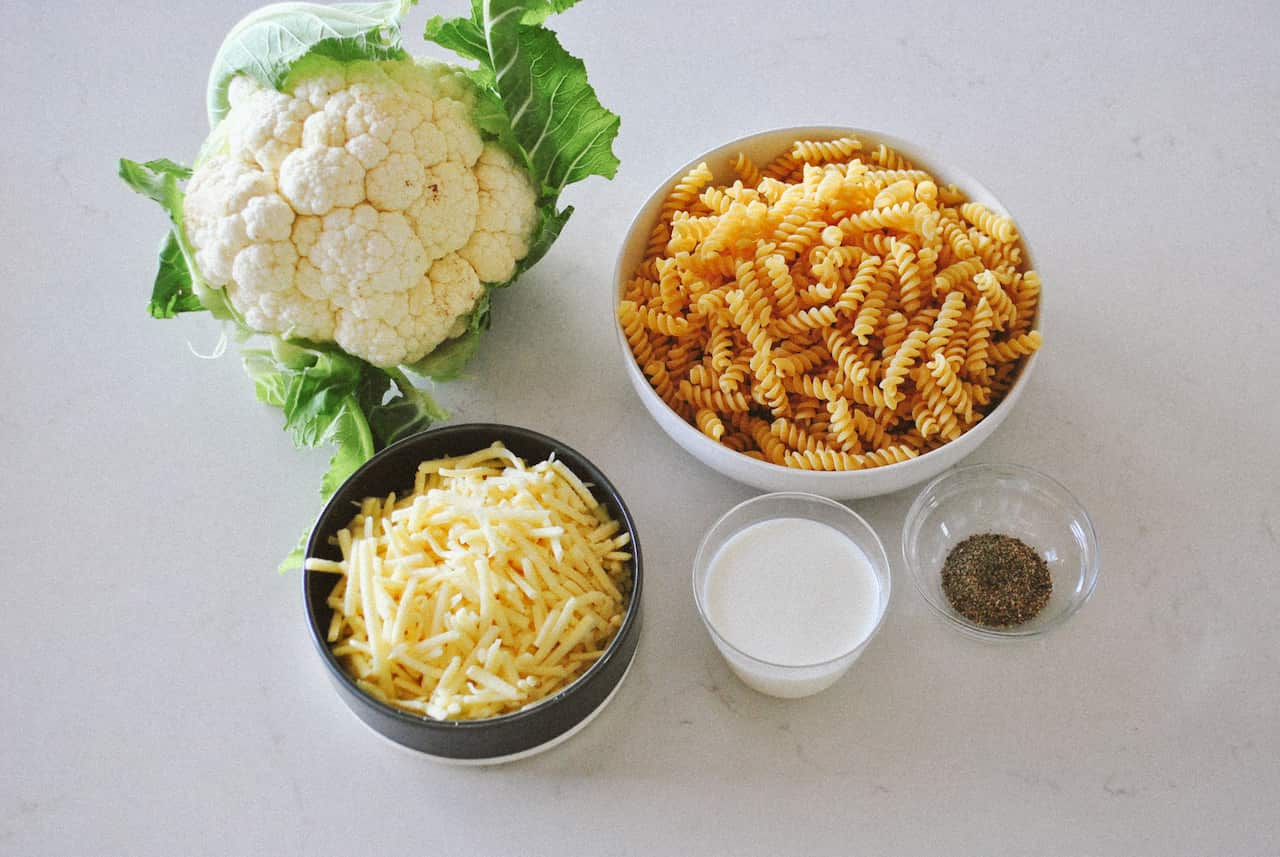 Cacio e pepe cauliflower ingredients