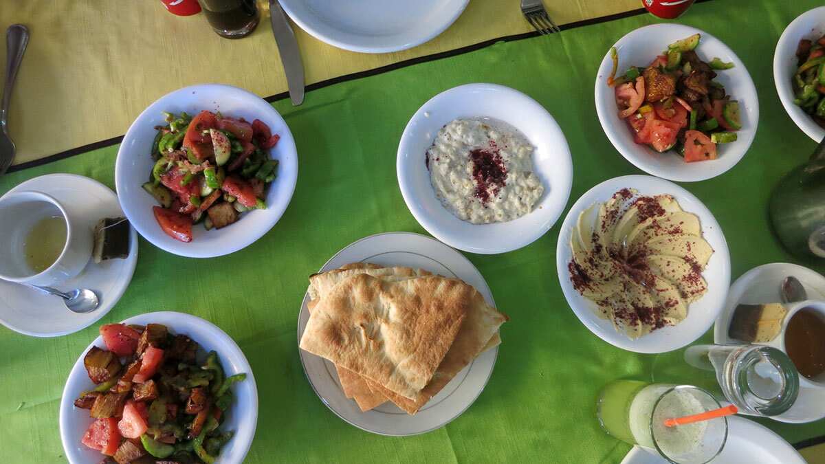 Traditional mezze spread in Jordan 