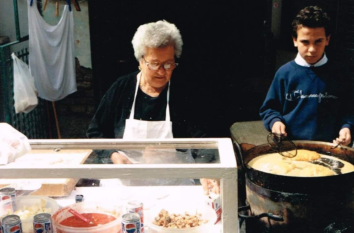 Back in Naples, Luigi Esposito began selling pizza fritta with his grandmother at a young age.