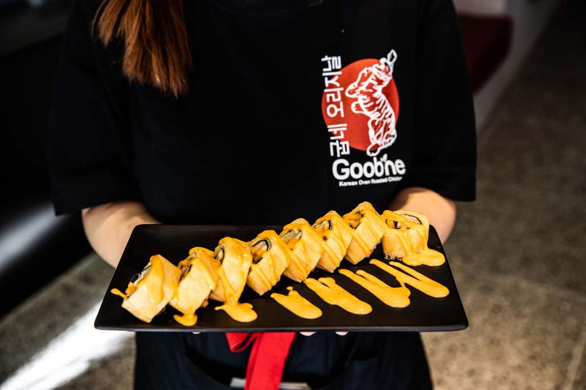 Goobne: Cheese is a common ingredient used on the menu in dishes such as the special egg roll.