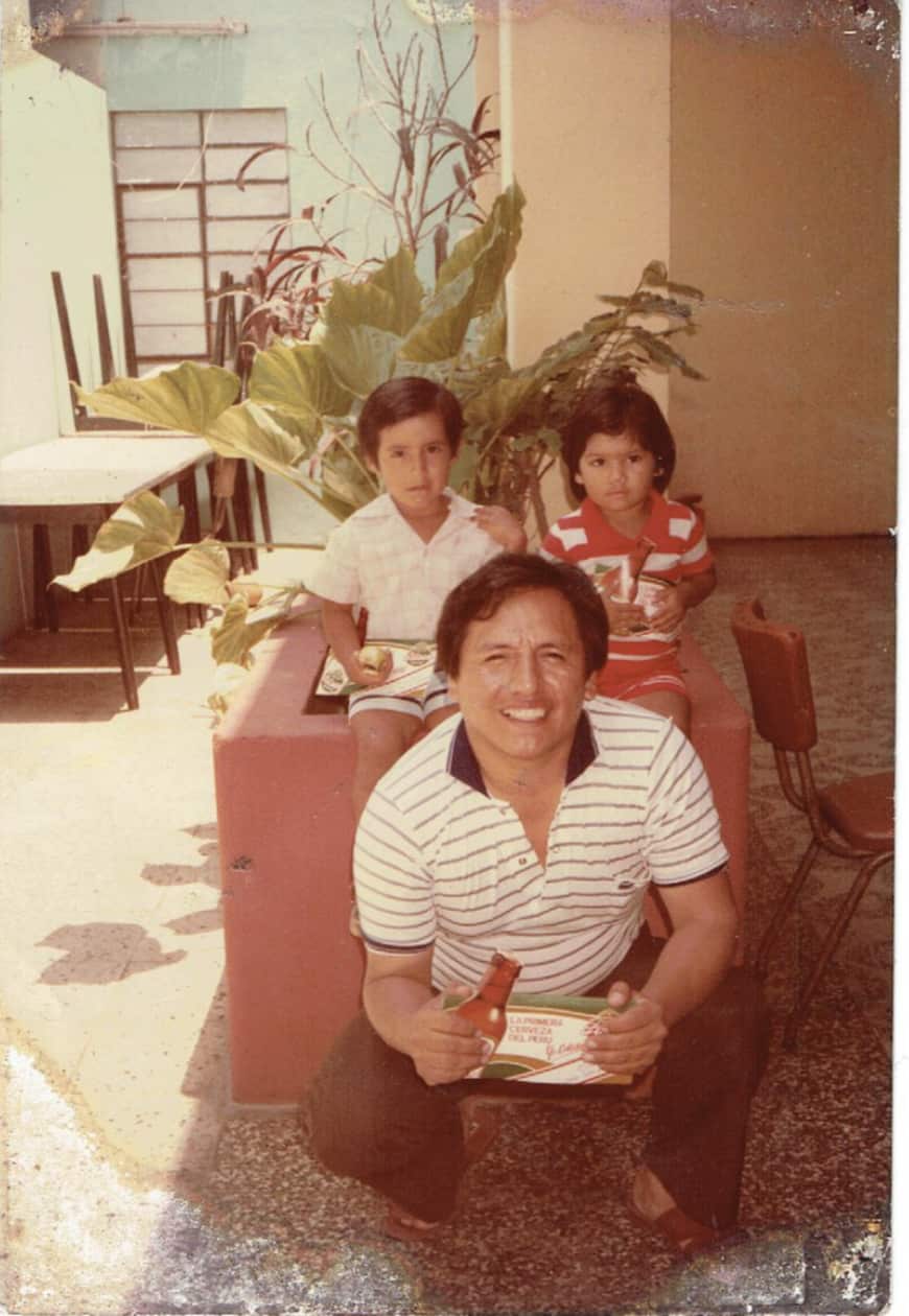 Carlos (left) with cousin Vicente (right) and Uncle Carlos.