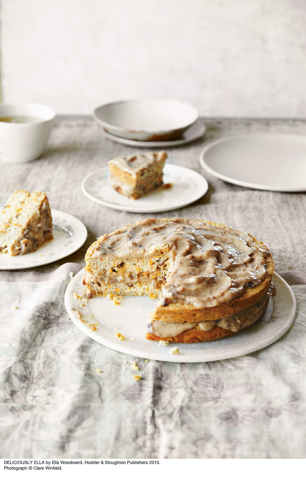 Classic carrot cake with caramel frosting