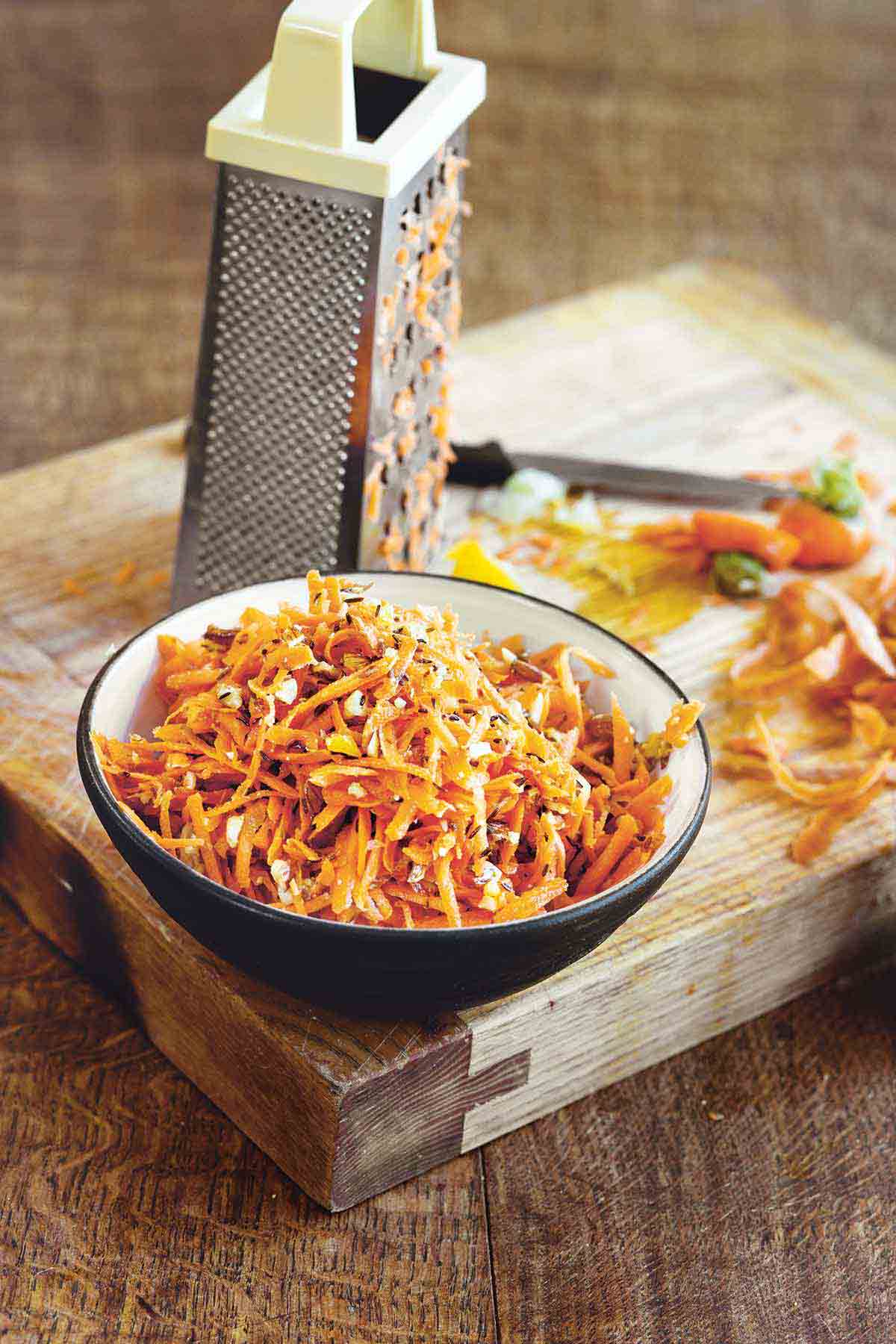 Carrots with dukka and preserved lemon