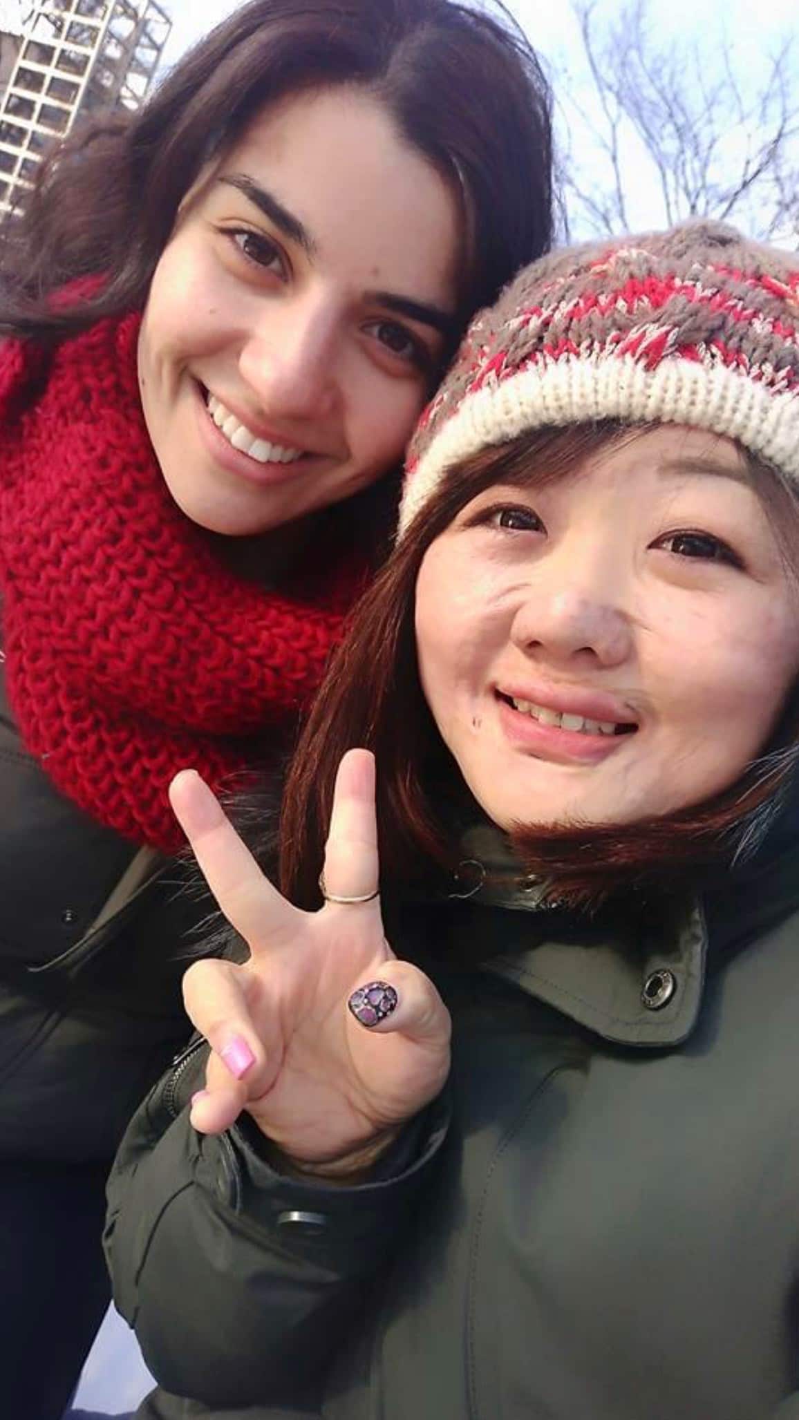 Caterina Hrysomallis with friend