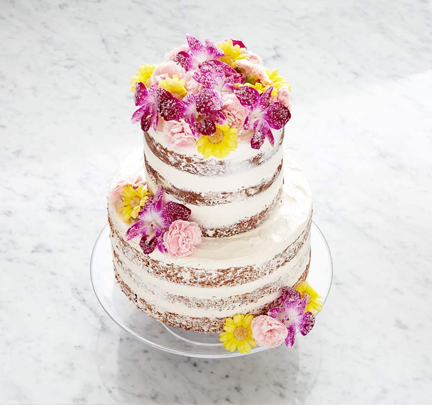 Chai layer cake with maple meringue frosting