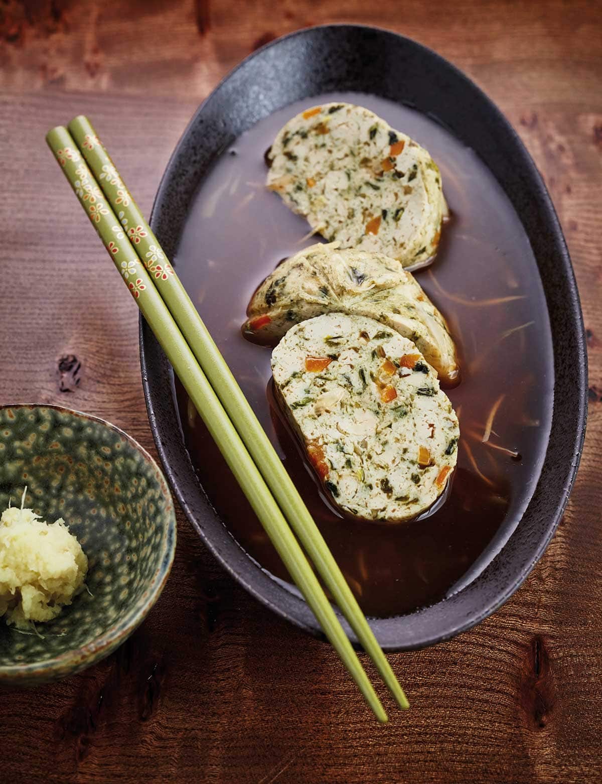 Chakin tofu in ginger broth
