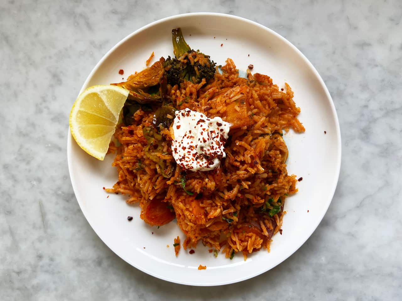 Finished charcoal rice dish