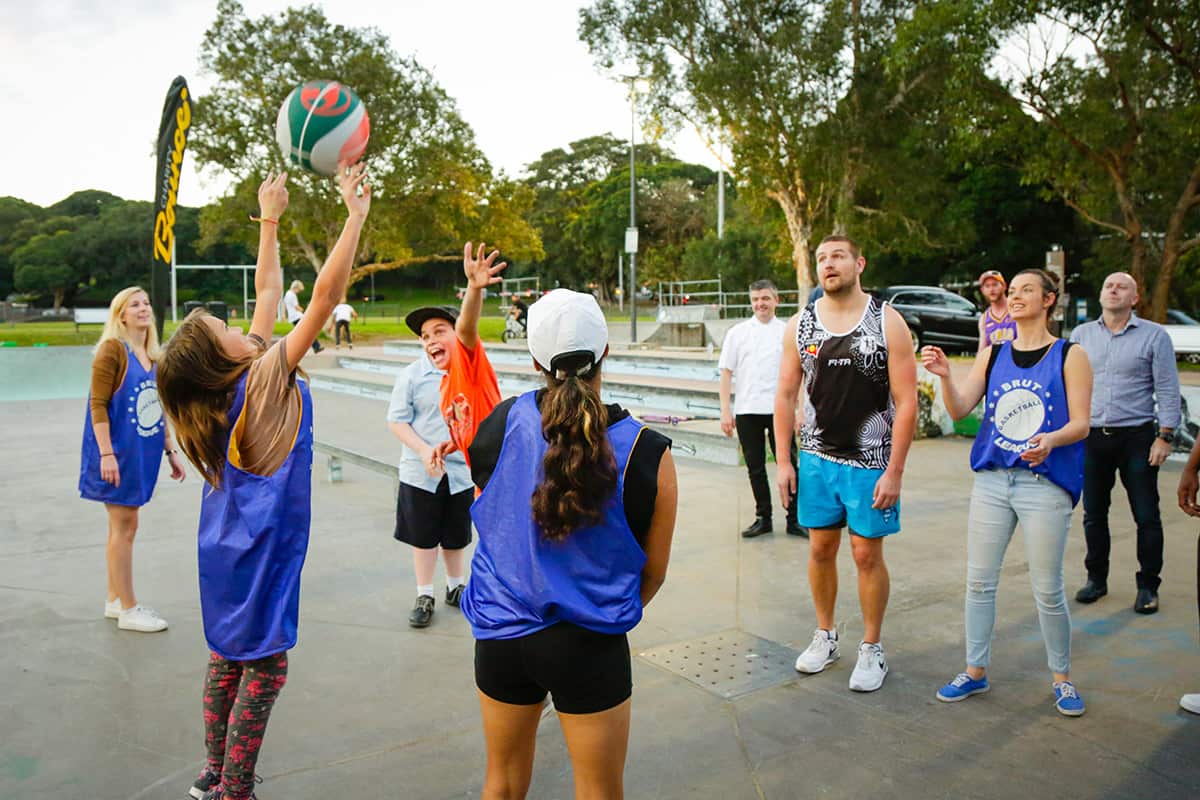 Games at Charity Bounce launch of Eat Strong Play Strong