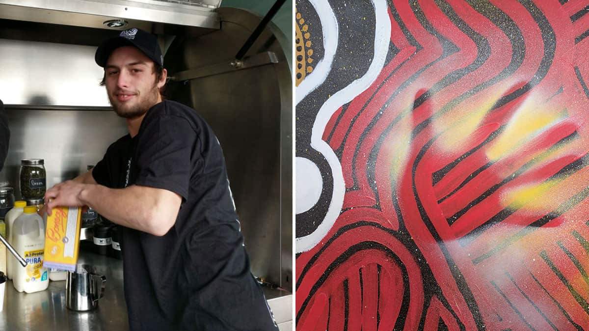 Chea Gardiner and the Wheelly Good Coffee cart