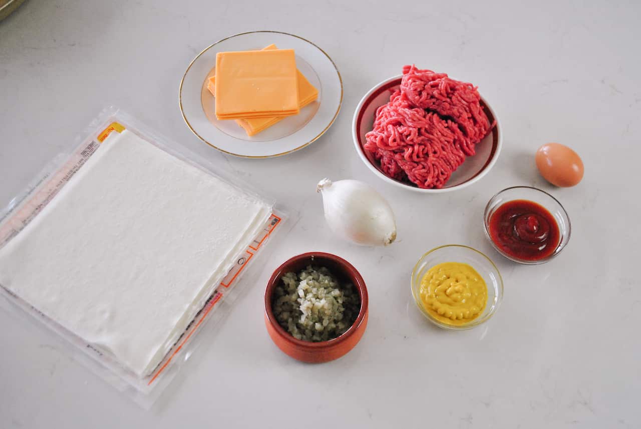 Cheeseburger spring roll ingredients