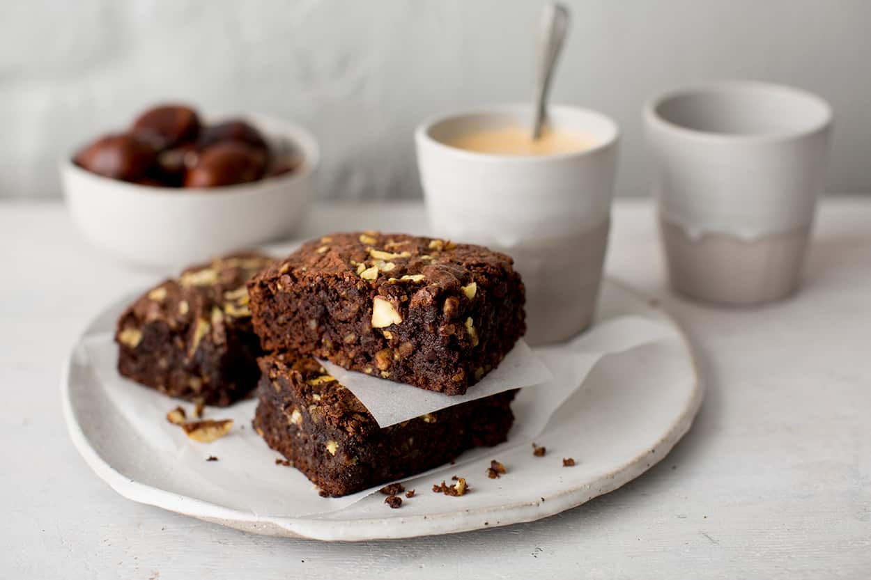 Gluten-free chestnut brownies