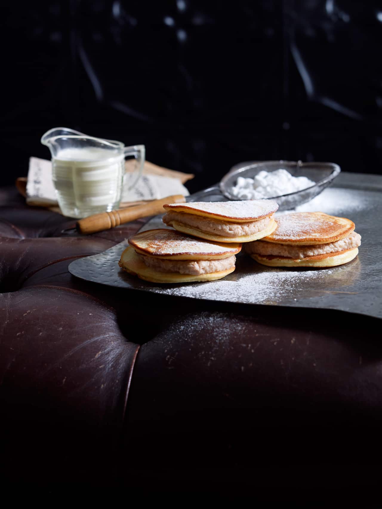 Sweet chestnut cream pancakes