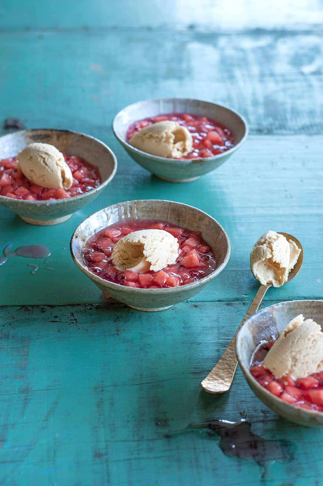 Watermelon in rosewater sauce