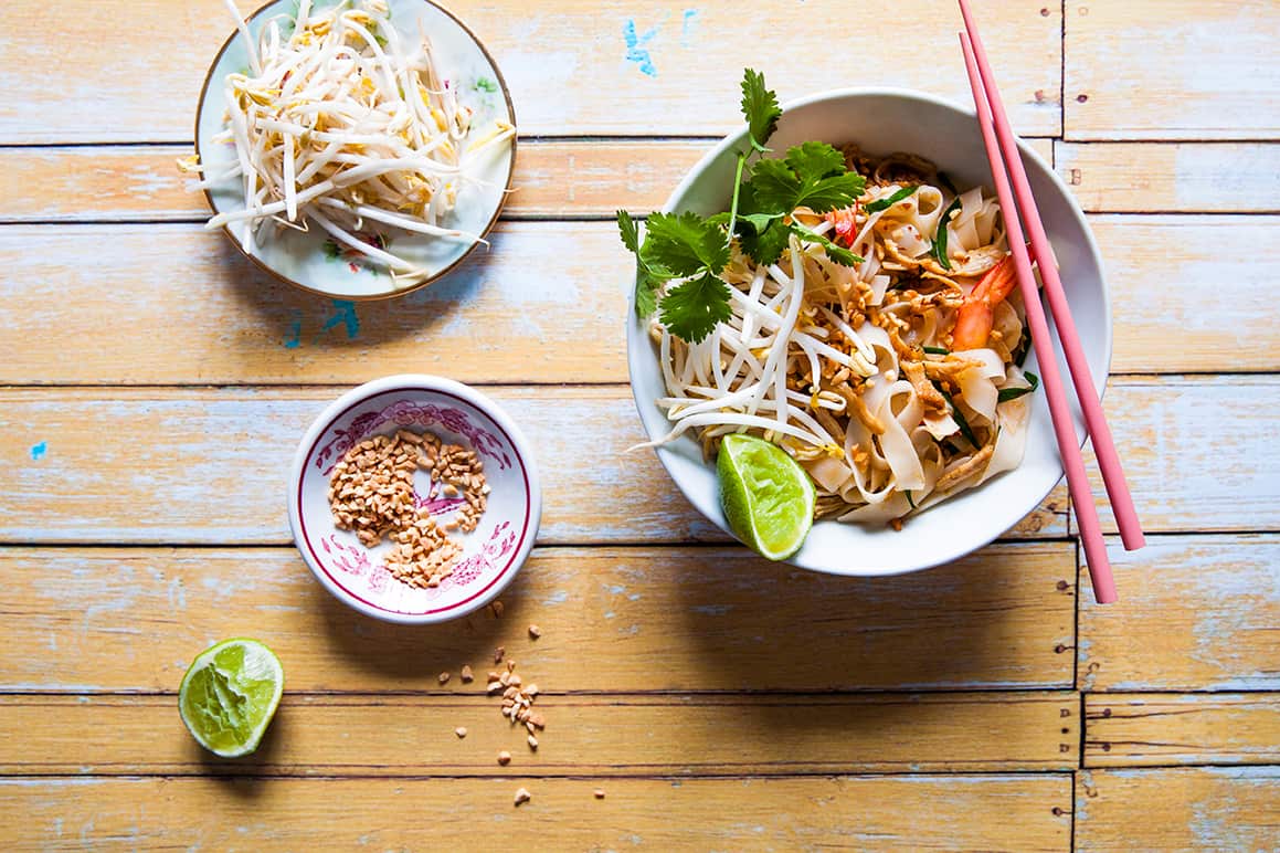 Chicken and prawn pad Thai