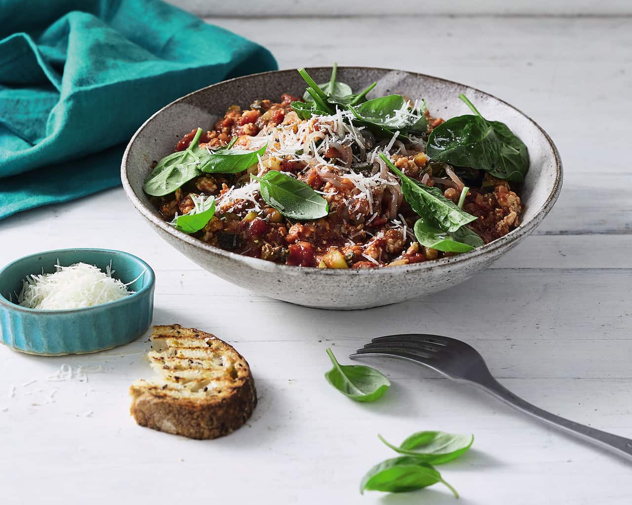Chicken bolognese with konjac spaghetti