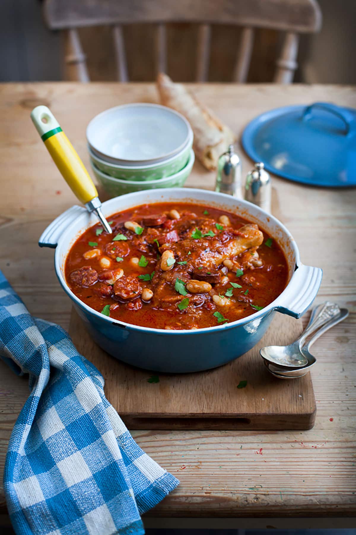 Chorizo chicken bean stew