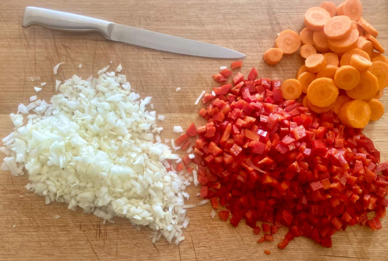 carrots capsicum onion