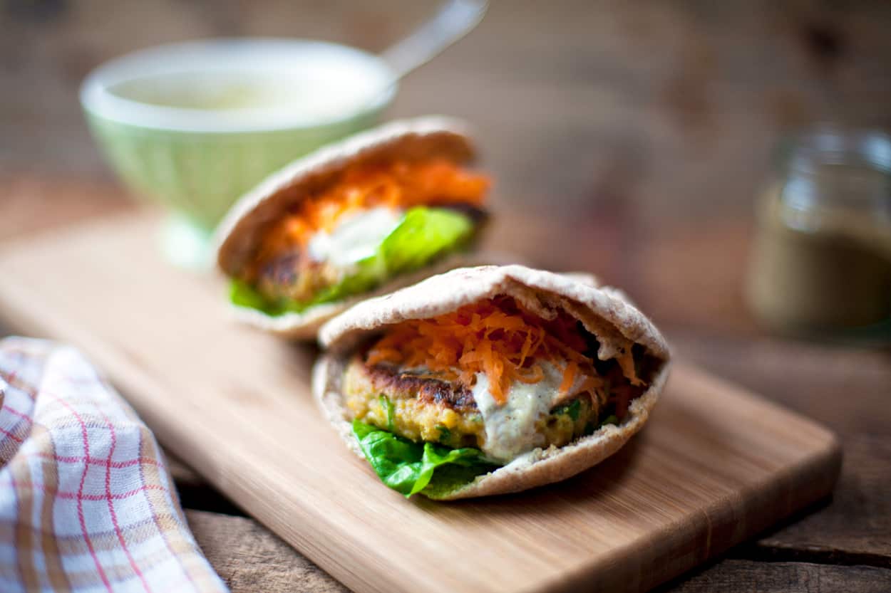 Moroccan chickpea burgers