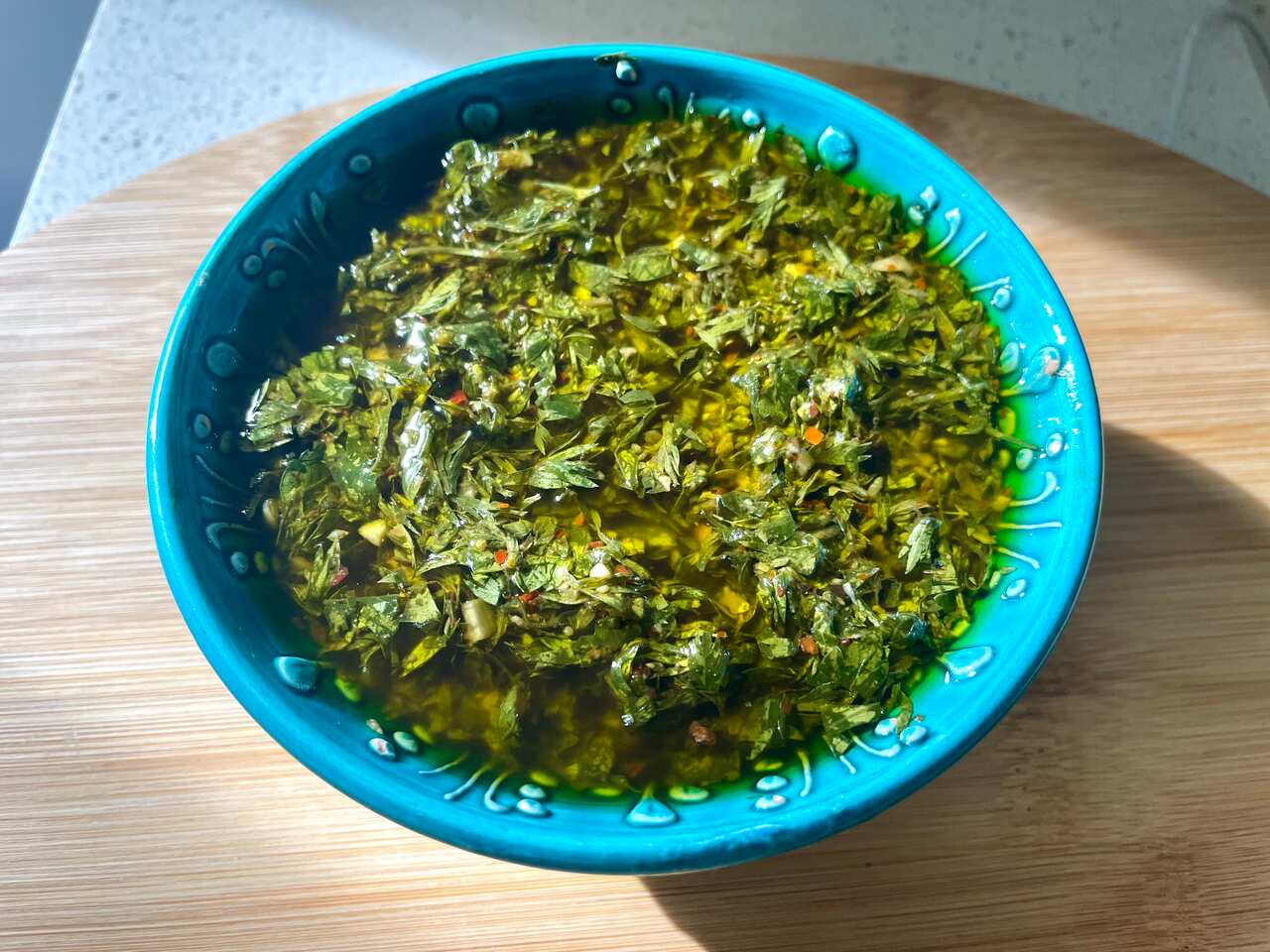 Carrot top chimichurri