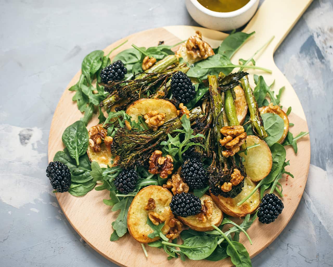 Chipotle roasted broccolini and potato salad