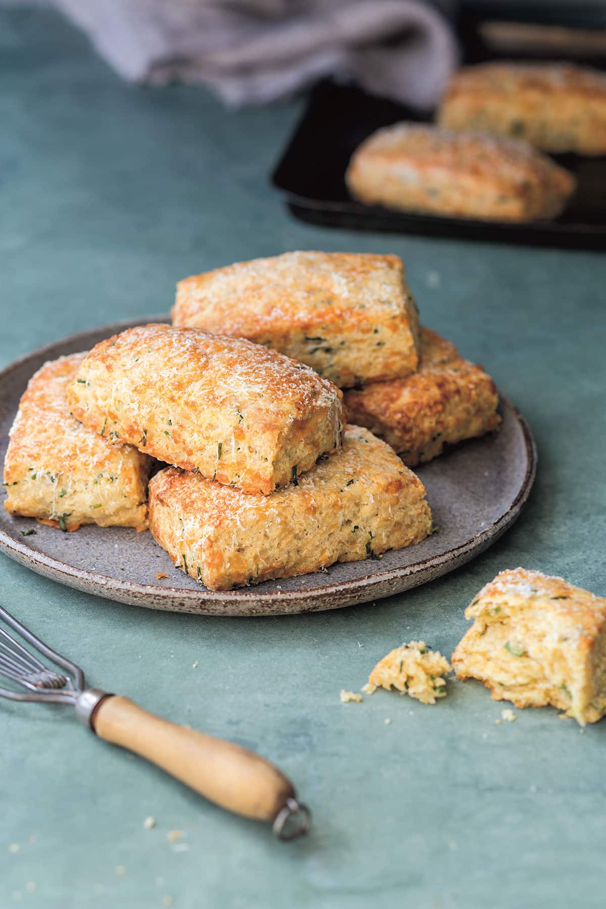 Khorasan, cheddar and chive scones