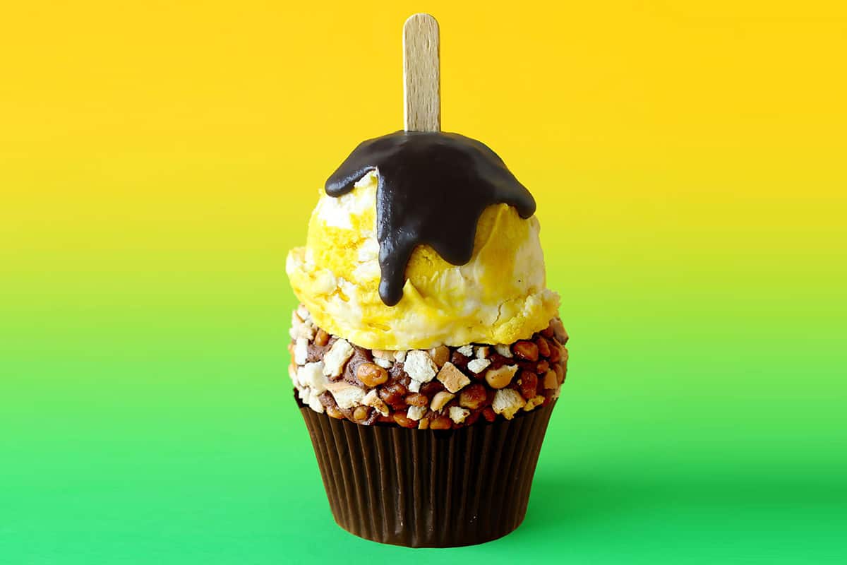 Choc honeycomb cupcakes