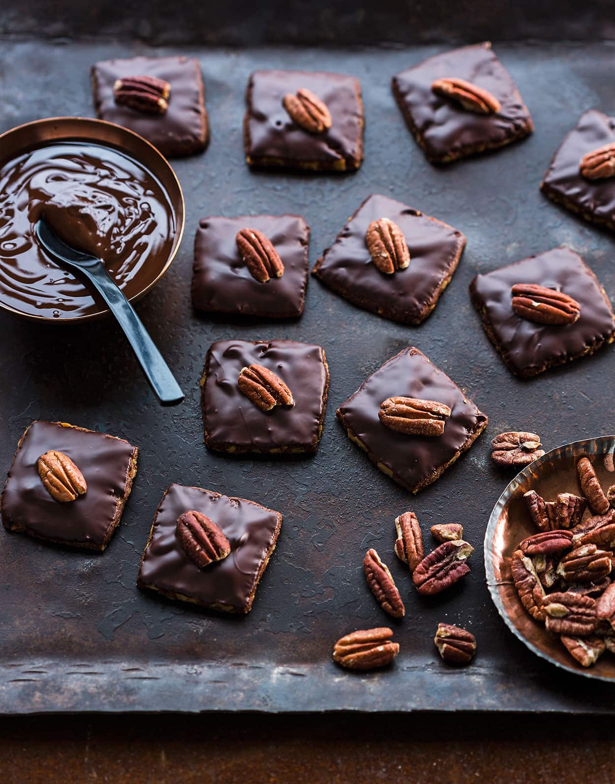 Chocolate pecan biscuits by Kirsten Tibballs