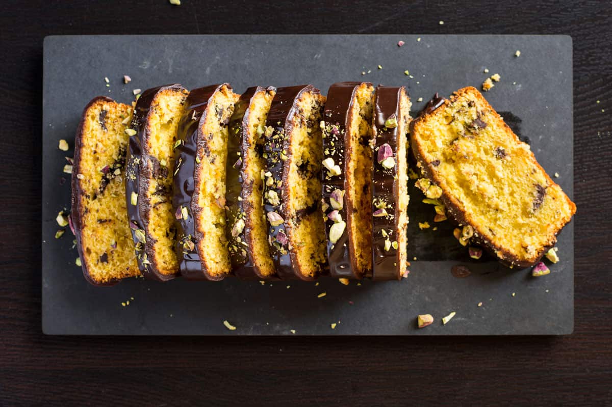 Choc-orange loaf with chocolate glaze