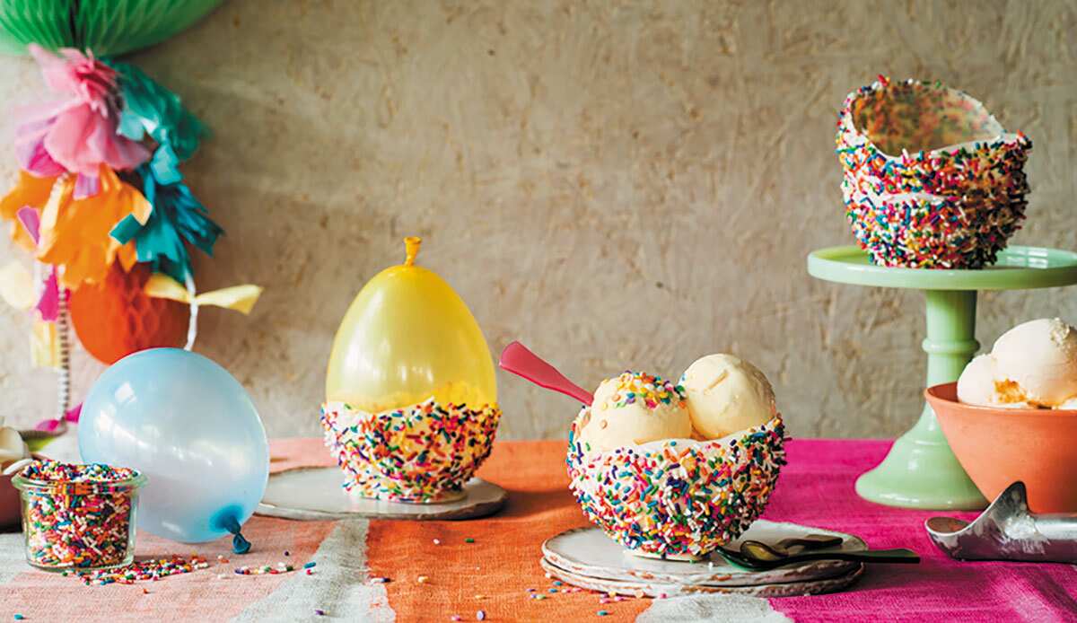 Chocolate sprinkle ice-cream bowls