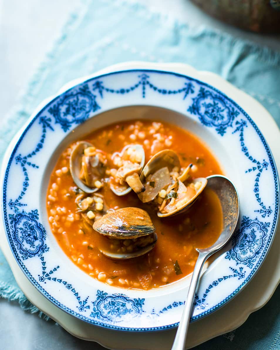 Clam and fregola soup
