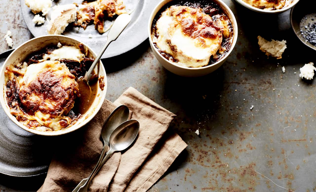 Classic French onion soup.