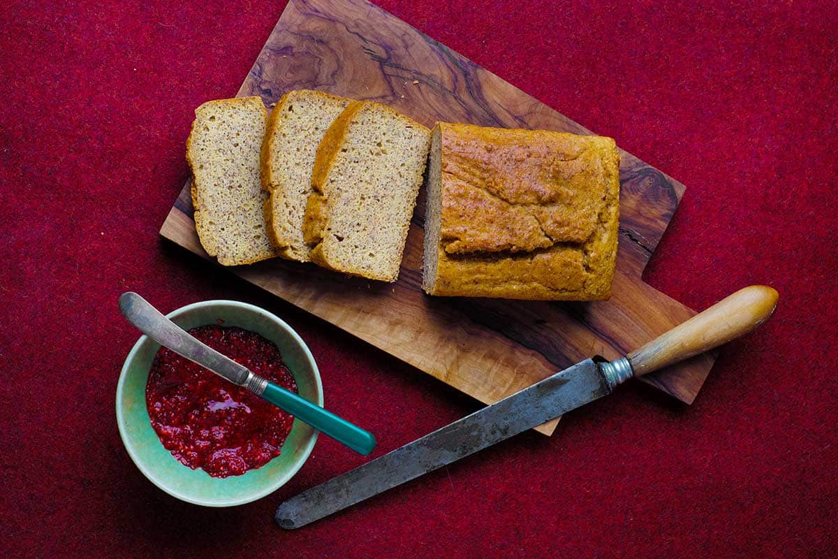 Breakfast bread with chia jam