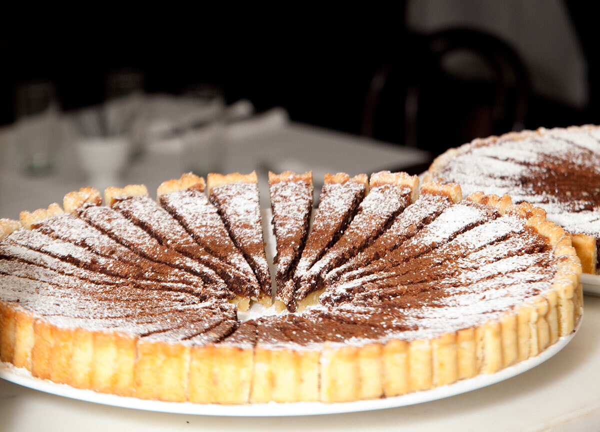 Stefano Manfredi's Chocolate espresso and hazelnut tart is a simple way to add a taste of Italy to your Easter spread.