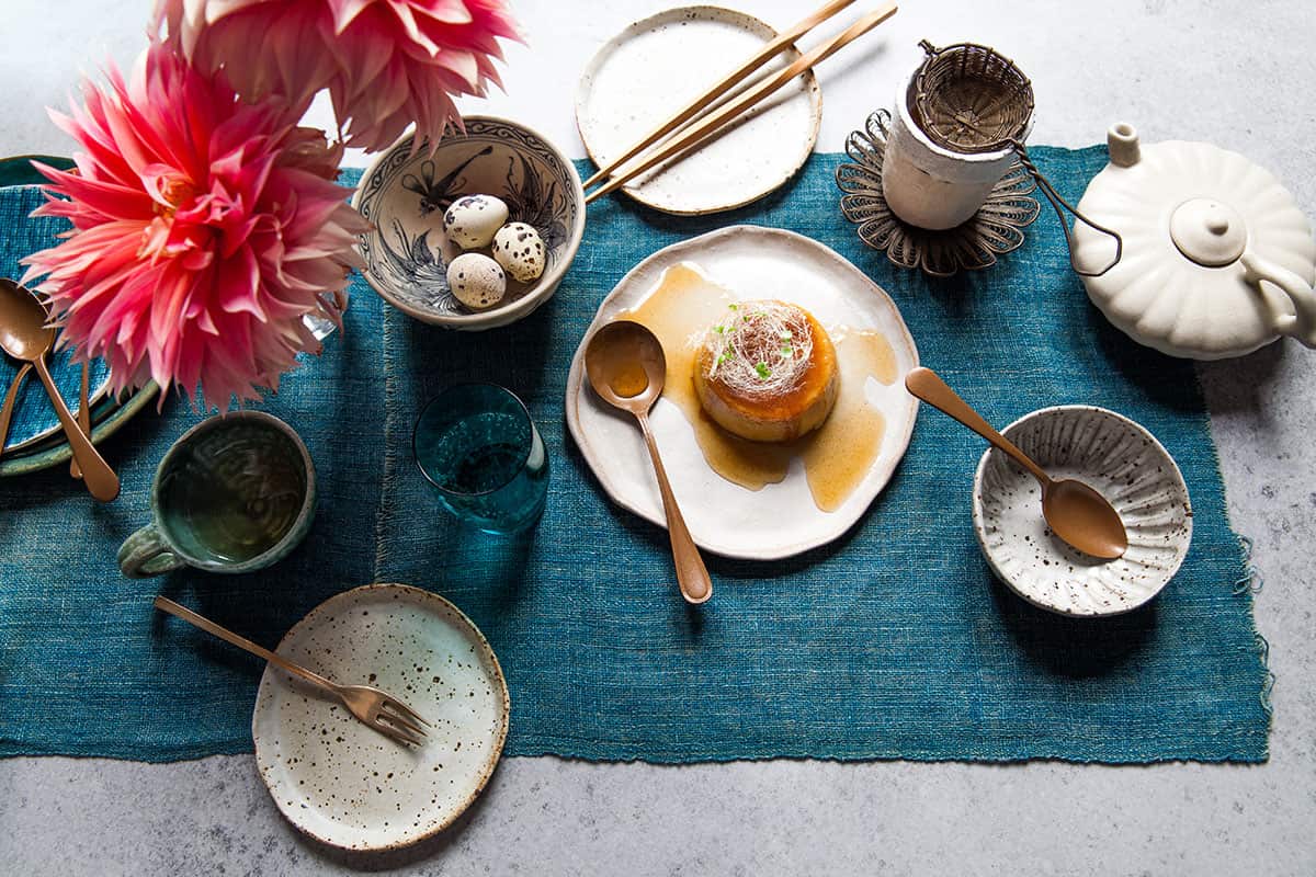 Coconut and galangal crème caramel (bánh flan) 