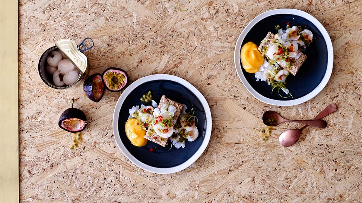 Coconut rice pudding with lemongrass curd 