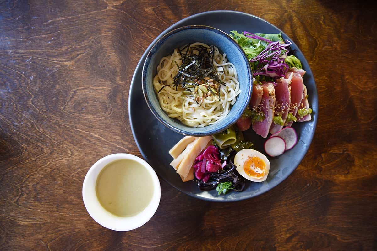 Hiyashi chuku (cold ramen) is a house special at Yoku Ono.
