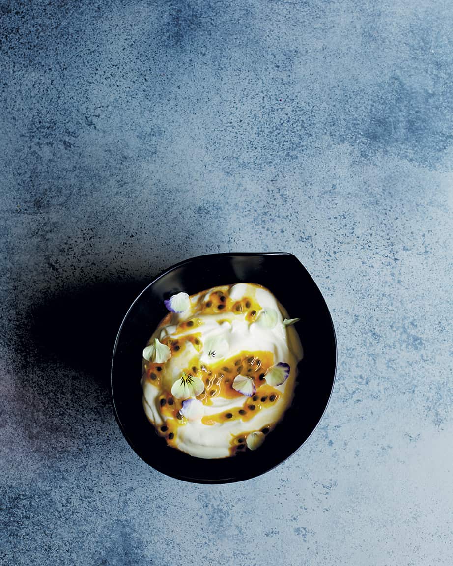 Homemade natural yoghurt bowl