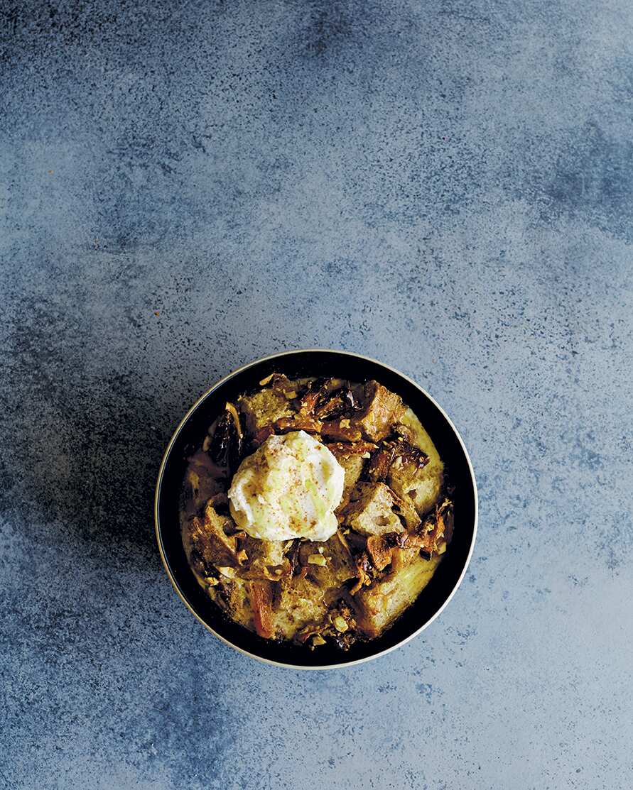 Orange blossom bread & butter pudding