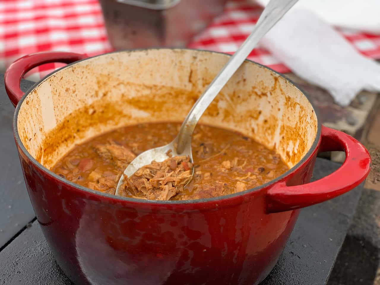 A hearty American stew at the ranch barbecue.
