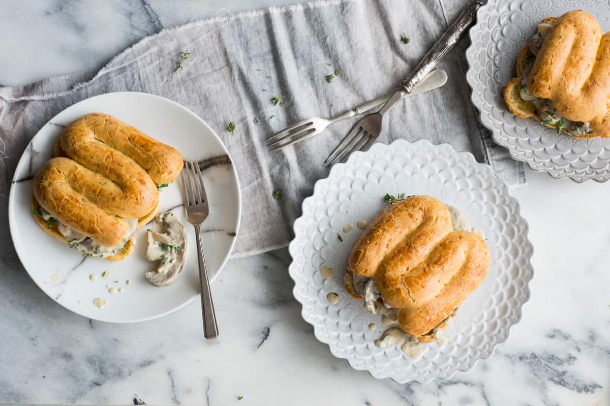 Mushroom thyme choux buns