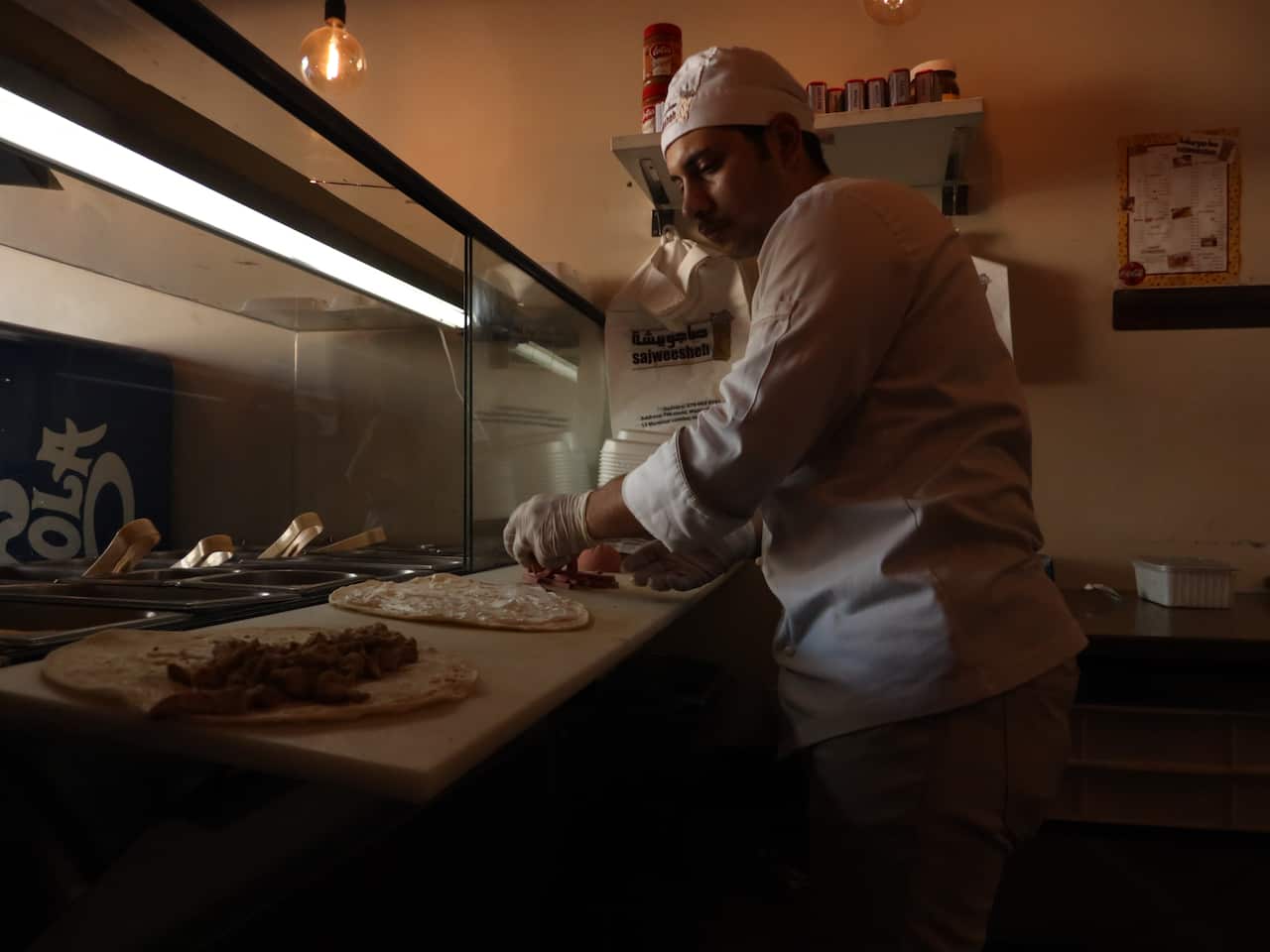 Shawarma being prepped in Amman.