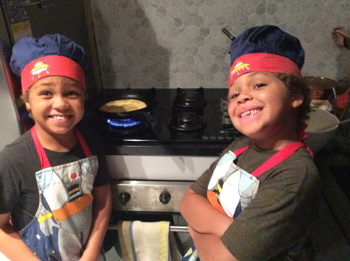 Boubakar Barrie's two sons love making and eating crepes, too.